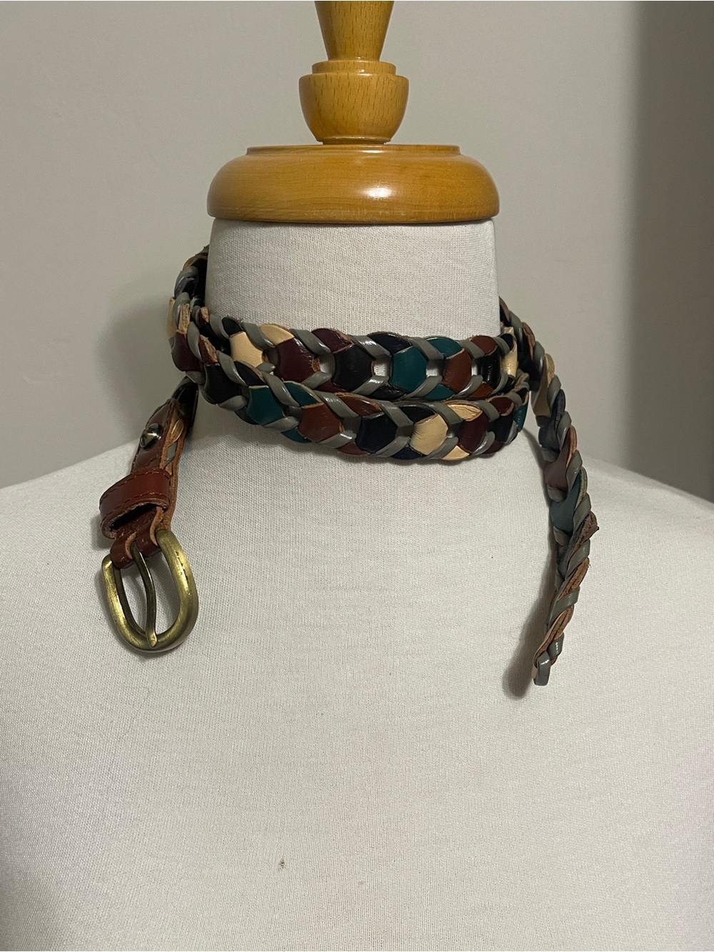 Patricia Nash Multicolor Braided Leather Belt